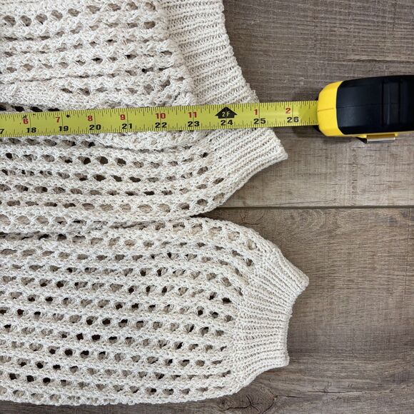 Pol Womens Crochet Open Knit Sweater Size M Rainbow Beachy Boho Travel Vacation - Picture 13 of 13